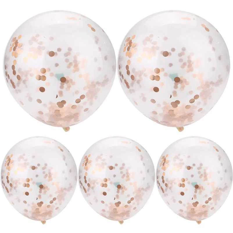 5Pcs 30 40 50th Happy Birthday Rose gold confetti filled Latex balloons Wedding Decorations Party Supplies Balloons S27 (8)