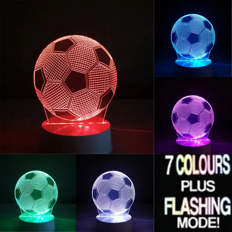 Football club LED Touch Lamp Soccer 3D Visual lights Desk Lamp 7 ...