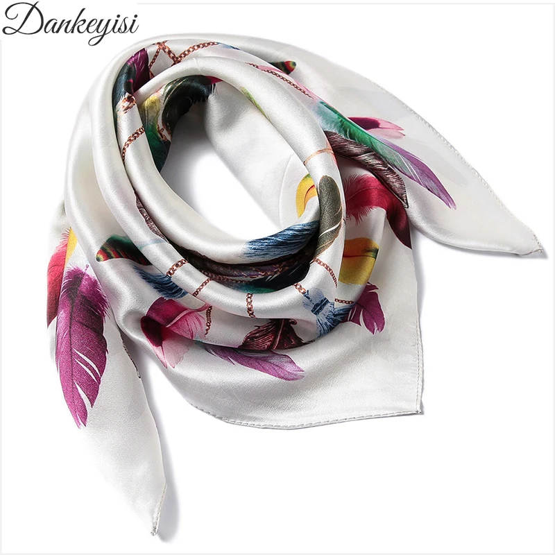 

DANKEYISI 2018 New Spring Pure Silk Square Scarf Women Scarves Fashion Echarpes Foulards Femme Wrap Bandanas Female hijab Scarf