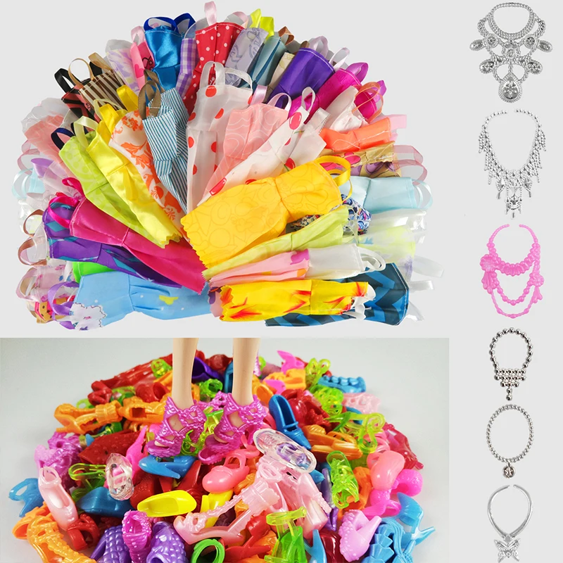 Hot Sell 26 Item Set font b Accessories b font 10PCS Mix Sorts Beautiful Barbie Clothes