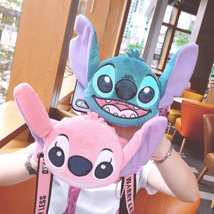 For iPhone 11 pro Max Plush purse Cute stitch case XS XR 6 6S 7plus 8 8plus case+fashion strap |
