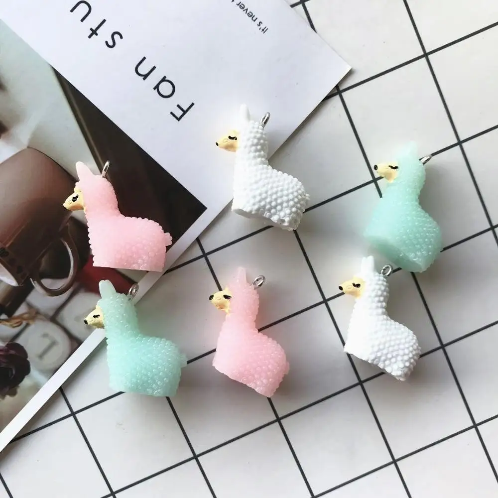 

30*25mm 10pcs Kawaii resin alpaca Charms for DIY decoration neckalce earring key chain Jewelry Making