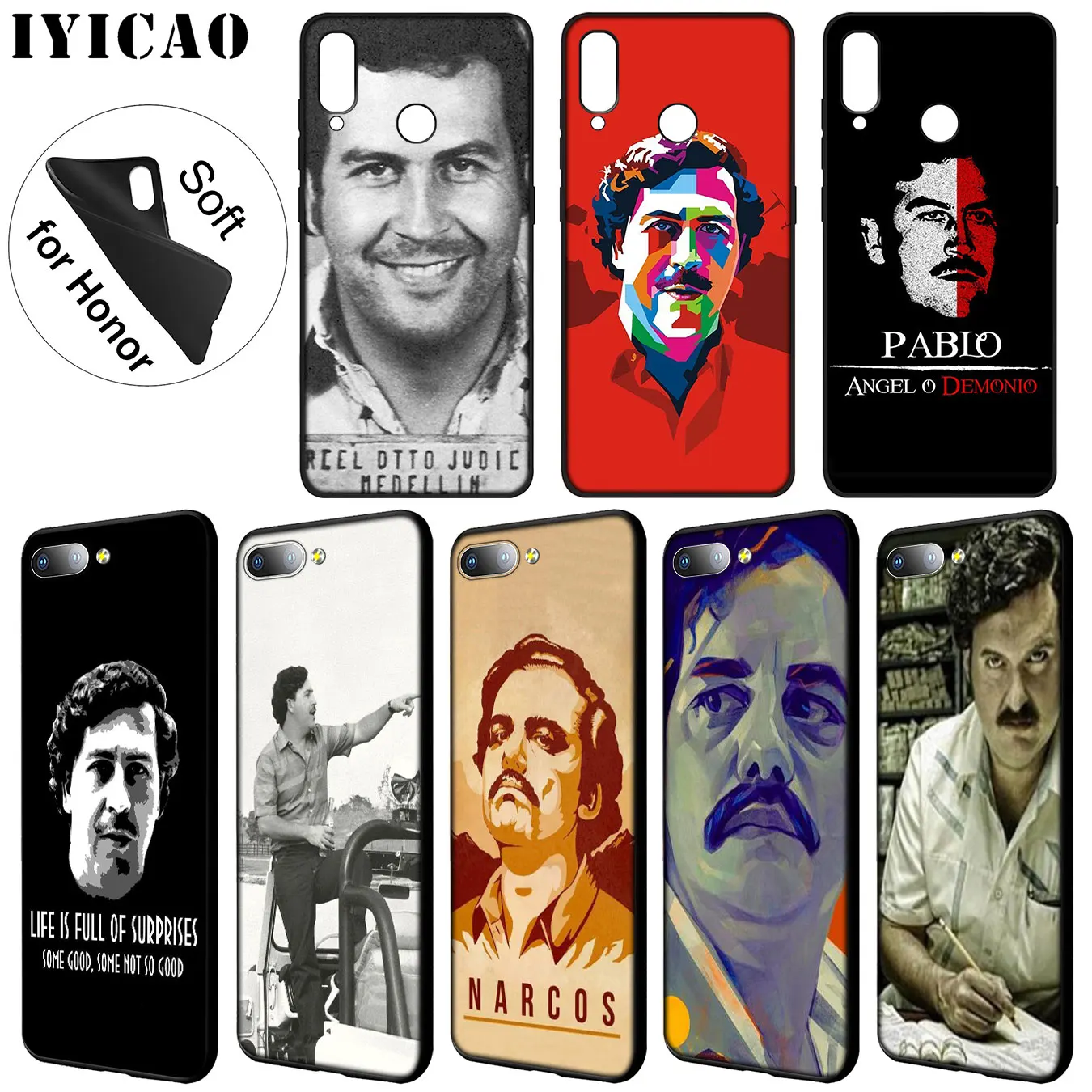 IYICAO Pablo Escobar Lovely Soft Silicone Phone Case for Huawei Y9 Y7 Y6 Prime 2019 Honor 20 8C 8X 8 9 9X 10 Lite 7C 7X 7A Pro |