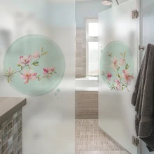 Витражная статическая пленка для окон матовая непрозрачная стеклянная наклейка домашний декор цифровая печать BLT1640 цветы