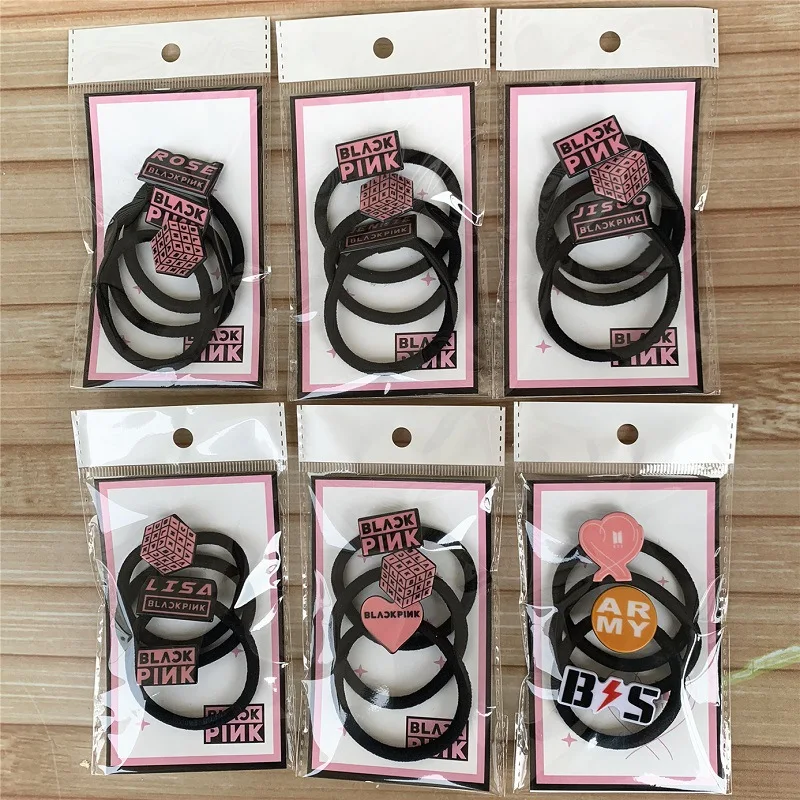 

New KPOP BLACKPINK LISA ROSE JENNIE JISOO Lovely Hair Rope 3Pcs/Set Women Headwear