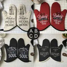 Перчатки для микроволновой печи, прихватки для выпечки, термостойкие рукавицы, хлопковые прихватки, Нескользящие Утепленные перчатки для барбекю или кухни