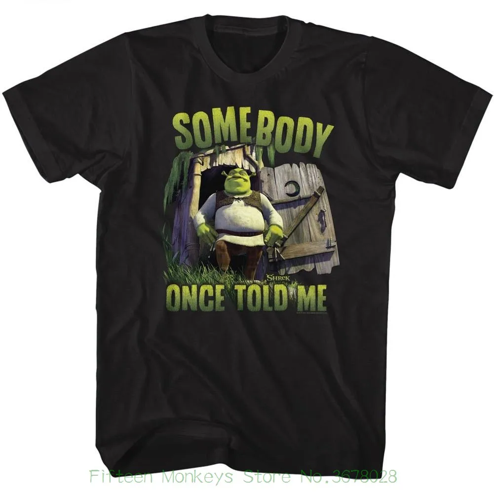 

New Short Sleeve Round Collar Mens T Shirts Fashion 2019 Shrek Somebody Black Adult Short Sleeve T-shirt