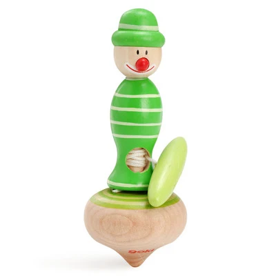 Кэндис Го Забавный креативный мини клоун Стиль Деревянный Забавный волчок гироскоп для маленьких детей на день рождения Рождественский подарок деревянная игрушка 1 шт - Цвет: Зеленый