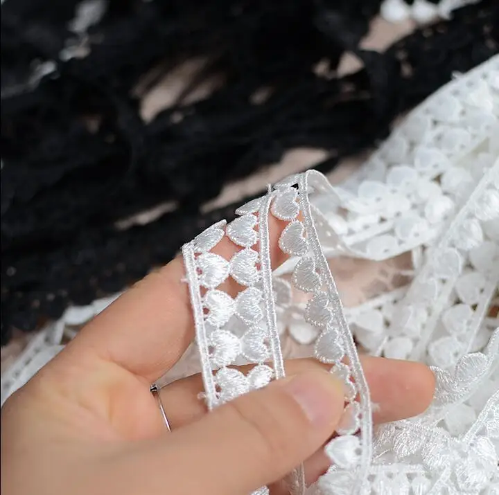 

10 Meters Heart Shape Lace New Arrival Lace Applique Flower Sewing Trims Wedding Decoration 1cm Width