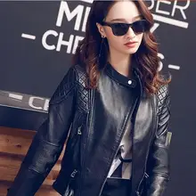 Брендовые новые черные стильные женские Куртки из натуральной кожи. Азиатский Размер, женская повседневная куртка из овчины, распродажа