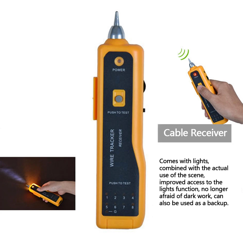 

JW-360 Wire Tracker Cable Tester Line Finder Telephone Wire Tool Kit Intelligent Accuracy Quick Judge Low-power Consumption