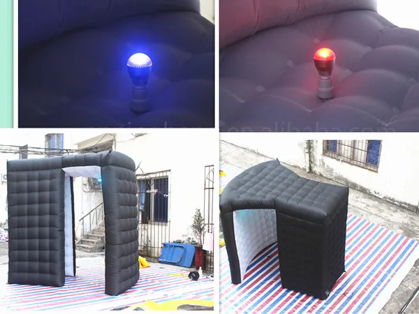 

Free shipping 2.5m*2.5m*2.5m cheap portable inflatable photo booth with LED for promotion