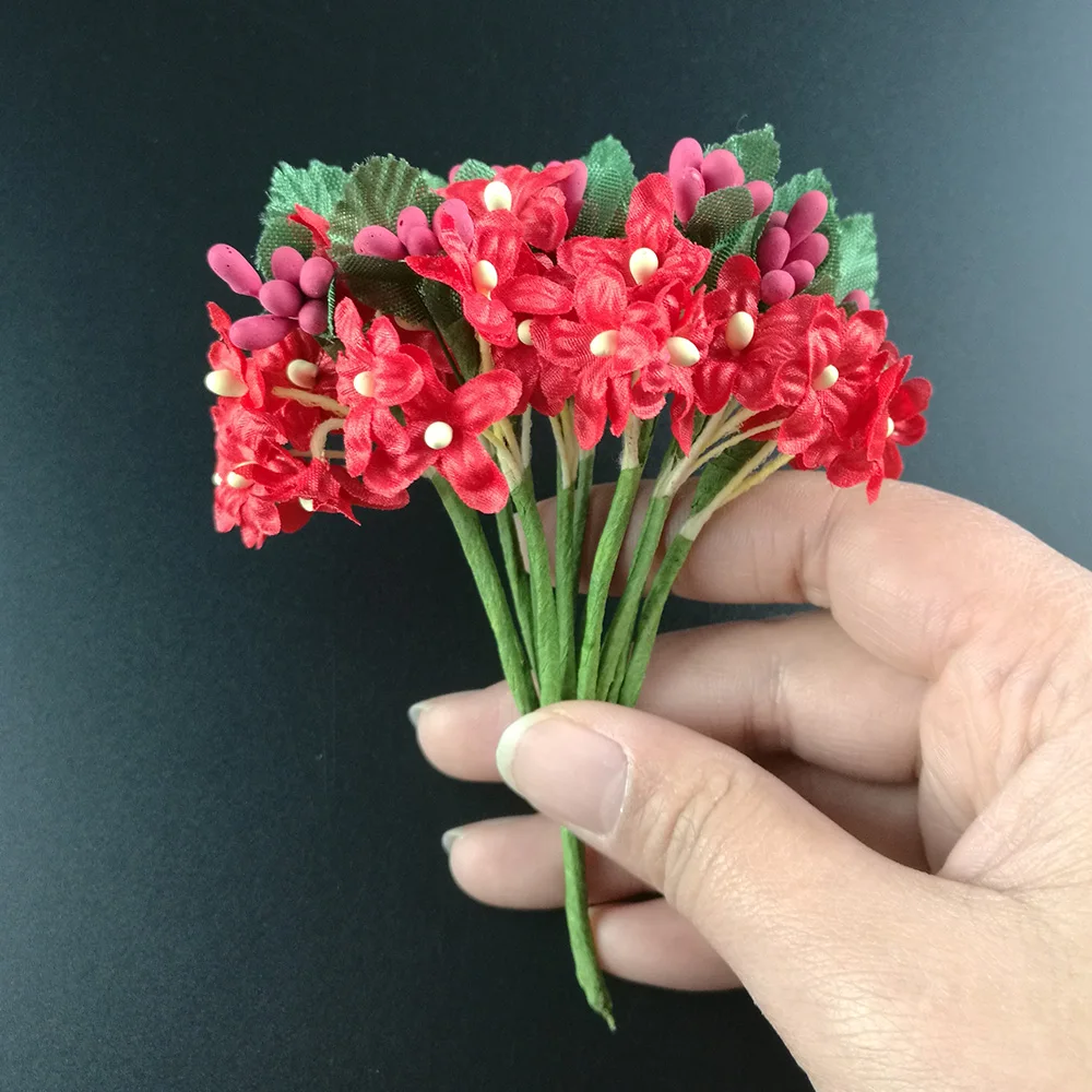 12 шт. детский Шелковый цветочный букет из вишни и цветка сливы|silk baby breath|baby breathflower