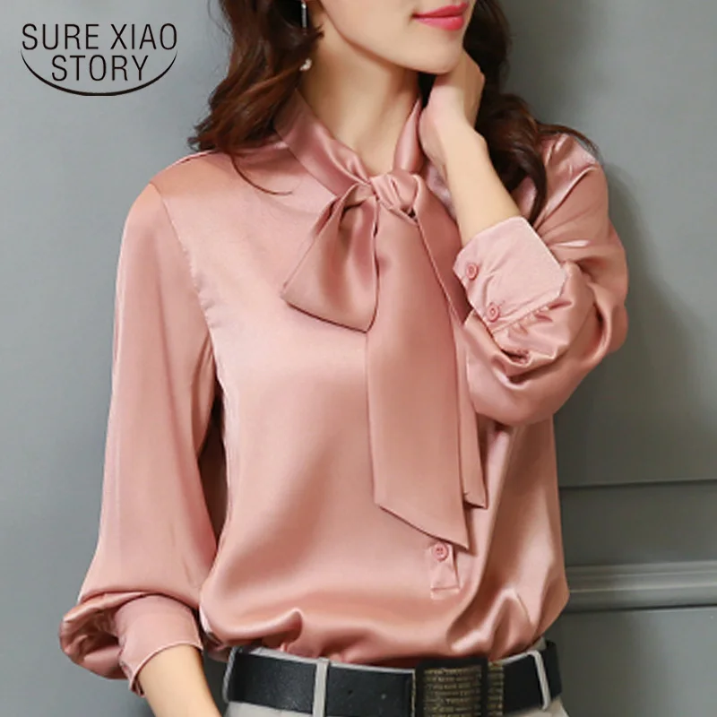 

fashion woman blouses 2019 long sleeve bow collar office ladies blouse plsu size women tops chiffon blouse women shirts 2198 50