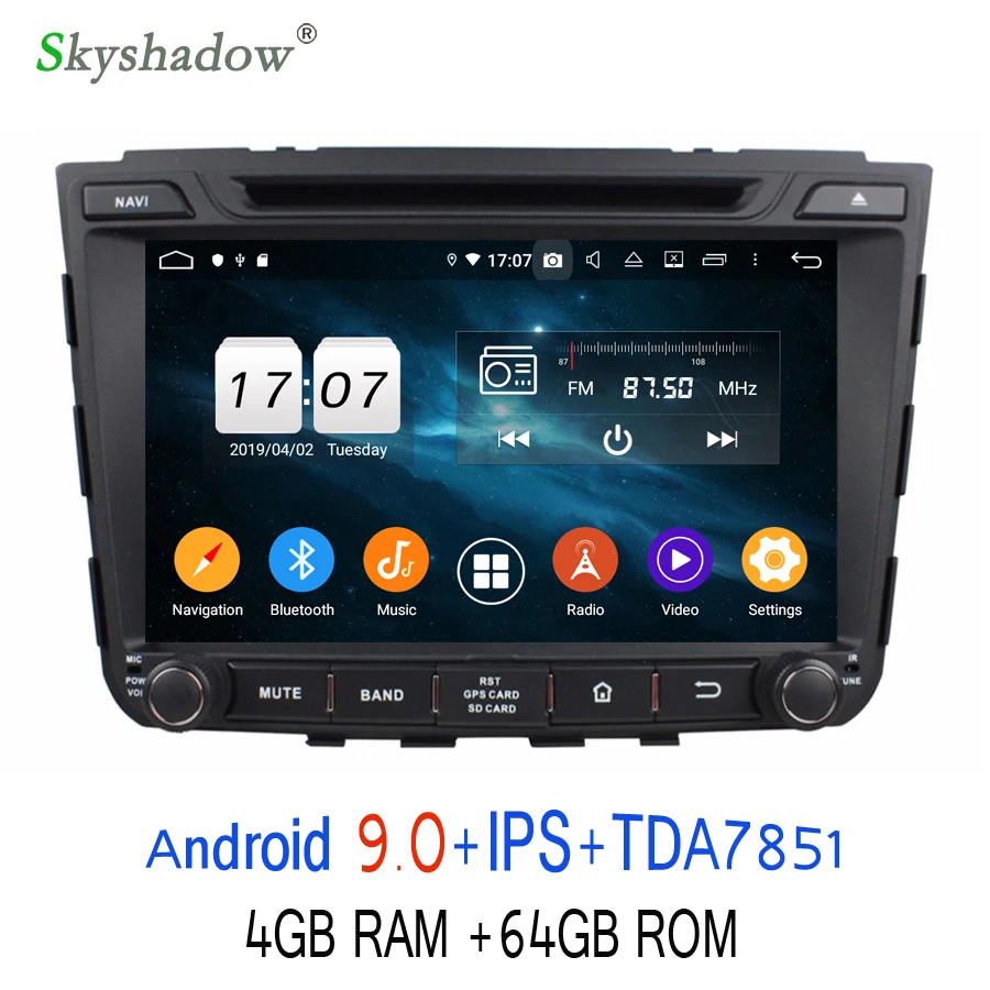 Ips Android 9,0 для hyundai Creta IX25- 8 ядерный 64 Гб rom автомобильный dvd-плеер gps карта RDS радио магнитофон wifi Bluetooth