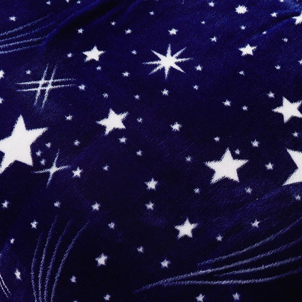LREA 4 размера ночное небо ткань покрытие из микрофибры кровать флис ткань путешествия одеяла самолет мягкие и удобные