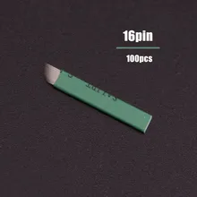 Известный бренд игла для тату-машинок S16, Перманентный макияж, иглы, микроблейдинг бровей ручные лезвия 16-шпильки конического зубчатого колеса Высокое качество 100 шт
