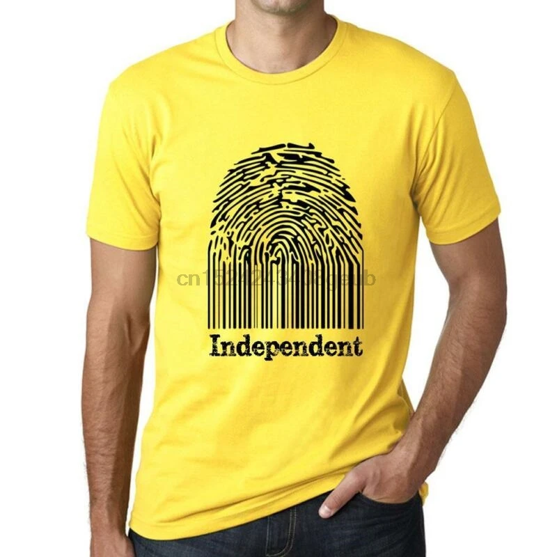 Независимая футболка с отпечатками пальцев Col Rond Homme Jaune Cadeau|Футболки| |