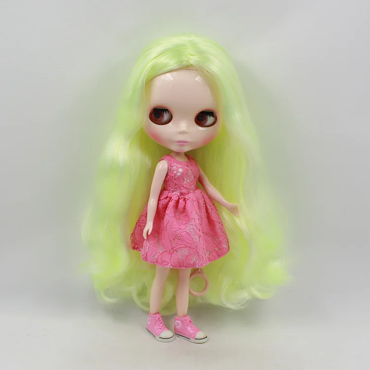 Blyth doll nude yellow-green long hair bjd doll 12 inch fashion dolls mini dolls for girls nude doll blyth multi color long hair bjd 30cm blyth dolls for sale