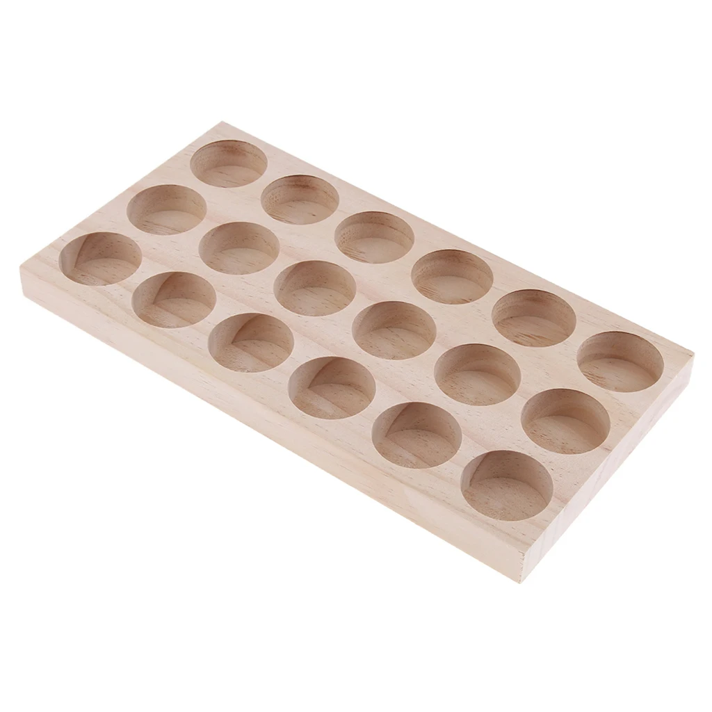 

18 Grids, Wooden Essential Oil Containers Rack Nail Polish Storage Stand Shelf 30/25/20/15/10/5ml