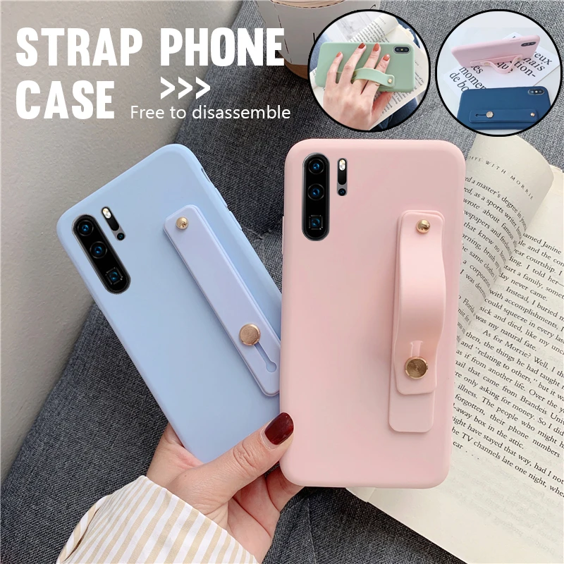 

For Huawei P Smart Plus 2019 Nova5 On Honor 8X 10i 20 Case For Mate 10 Lite P30 P20 Pro Lite Case Wrist Strap Hand Band Silicone