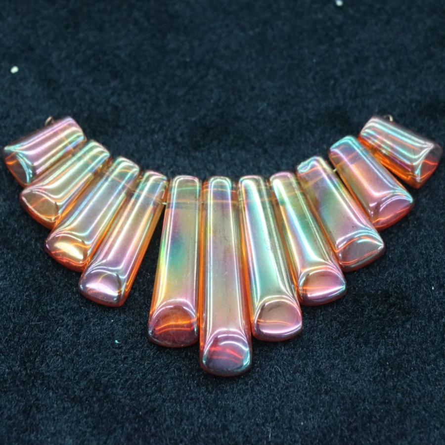 

New Champagne Sea Ocean Sediment Imperial Emperor Stone Slice Beads Top Drilled Slab Shape Accessories Jewelry Making for Women