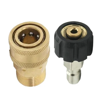 

2X Durable Pressure Washer Quick Connect M22/14 To 1/4 Inch Pipe Heavy Duty