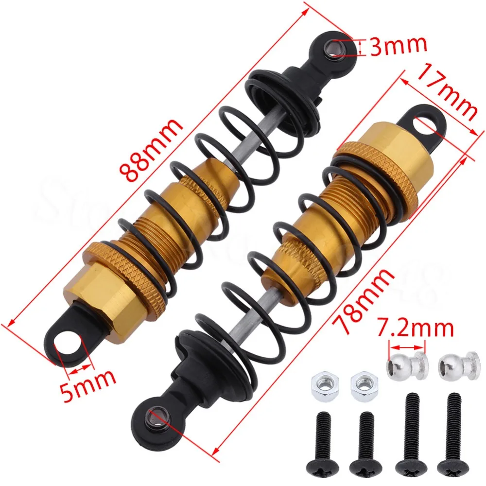 

2Pcs Aluminum Alloy Front Shock Absorber Damper For Kyosho 1/10 OPTIMA JAVELIN Radio Control 4WD Buggy 30617 30618 Hop-Up Parts