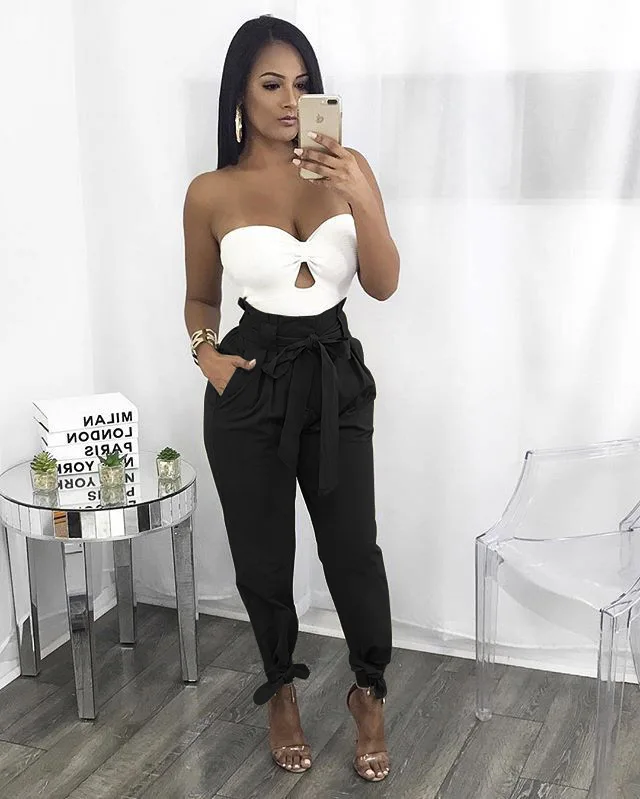 Harem Pants Loose bow ruffle women pant Summer casual belt high waist solid women trousers Steetwear fitness female pants bottom Harem Pants Loose bow ruffle women pant Summer casual belt high waist solid women trousers Steetwear fitness female pants bottom