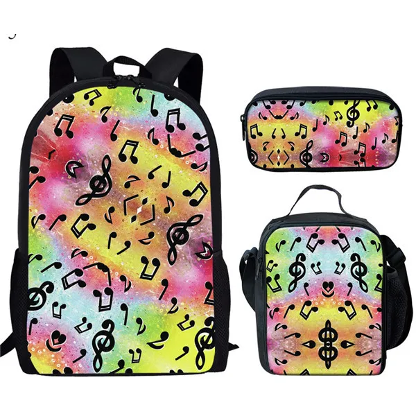 Coloranimal, Подростковый, для девочек и мальчиков, большой емкости, школьный рюкзак, рюкзак, Детский рюкзак, Красочные Музыкальные заметки, школьный - Цвет: HX1016CGK