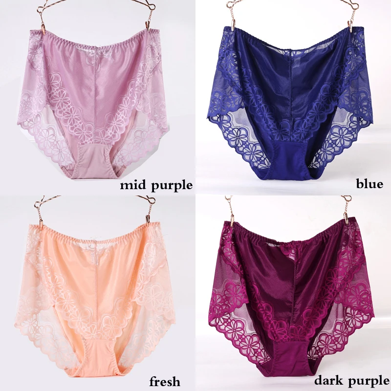 Sexy Lace Transparent Panties Women Plus Size Seamless Panties Underwear Women Cotton High Waist Lace Panties Brief             2