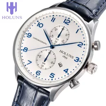 2016 Simple Mode D’affaires Quartz Montre avec sport étanches multifonctions Bracelet En Cuir d’affaires montre tous les cadran de travail