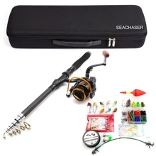 NEW Lure Rod Set Spinning Rod Fishing Reel Combos Full Package 1.8M-3.0M Fishing Rod Pole Reel Line Lures Hooks Transportable Bag