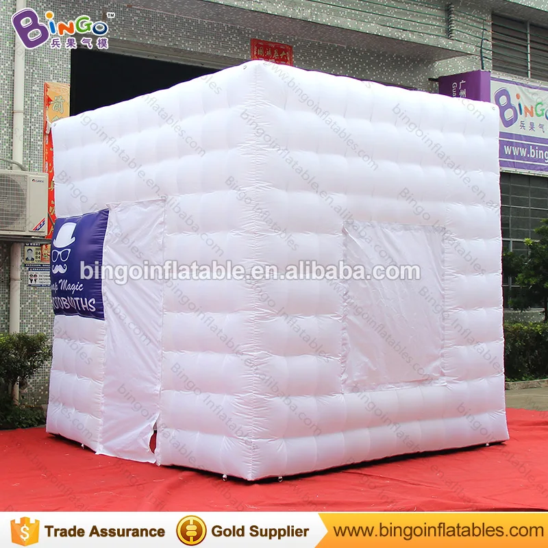  Free shipping All white inflatable photo booth tent type 3X3X2.4 M customized advertising printing 