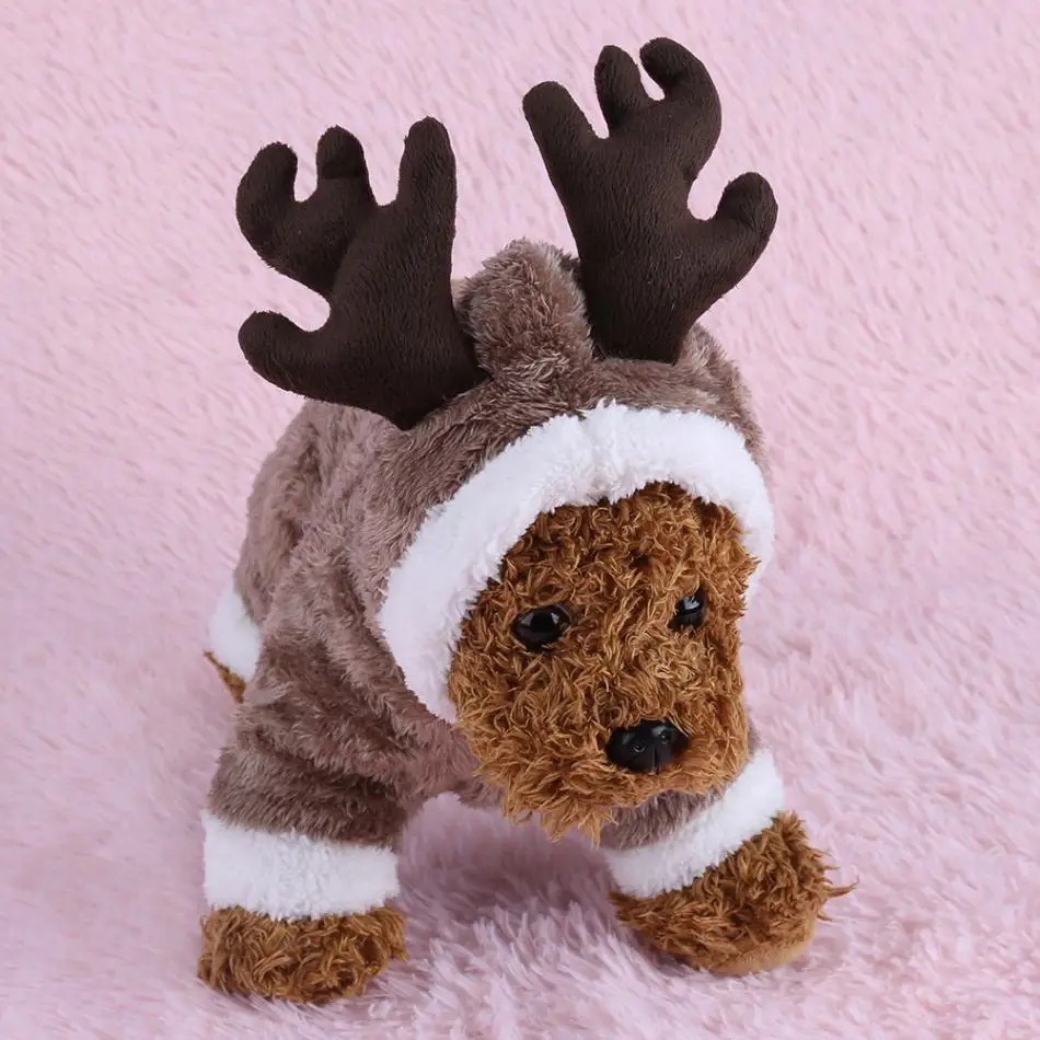 Christmas Cute Elk S/M/L/XL Pet Christmas Costume Dog Puppy Autumn Winter Clothes Warm Coat-in ...