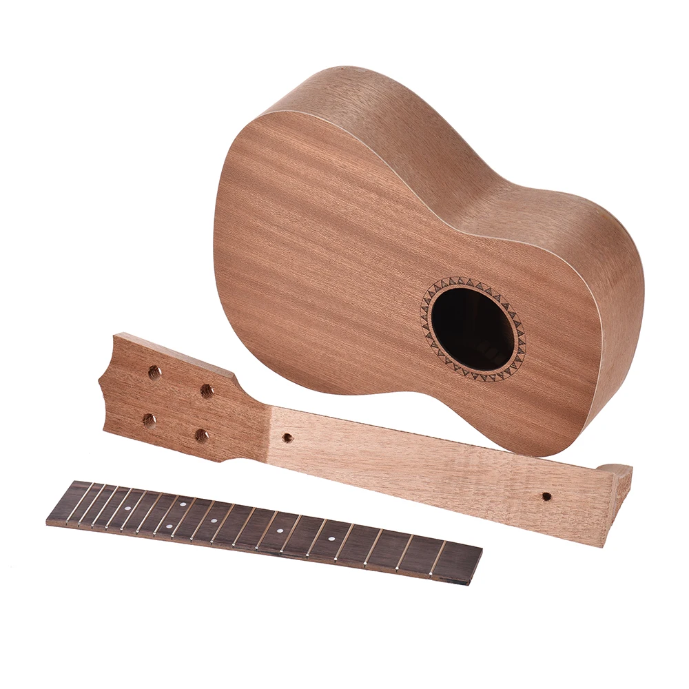 26in Tenor Ukelele Гавайские гитары DIY Kit Sapele Дерево корпус палисандр гриф с колышками Струнный мост гайка