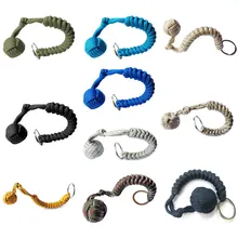 Нержавеющая сталь Шар Подвесной Paracord парашютом шнура брелок кольцо открытый восхождение зонтик для кемпинга веревка выживание Наборы