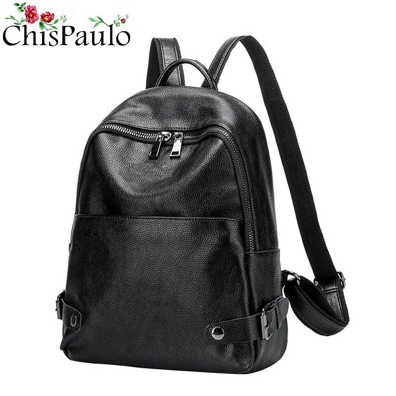 Women Genuine Leather Ladies Backpack high quality shoulder bags backpacks for teenage girls Preppy Style Travel