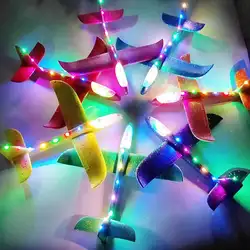 48 см DIY рука бросить освещения вверх летающий планер светится в темноте игрушки самолет из пенопласта модель светодиодный флеш игры