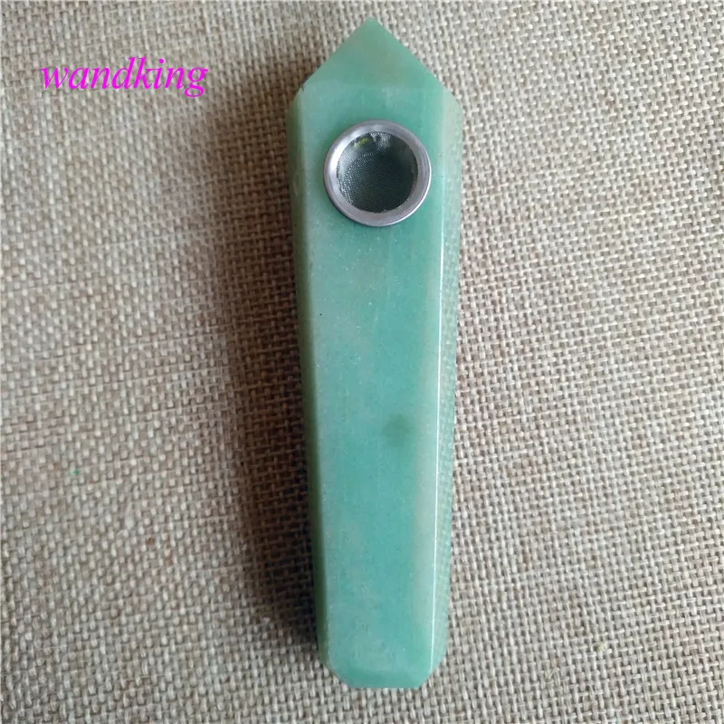 

(100-90mm) 1pcs natural Aventurine quartz crystal smoke tube decorative crystal crystal chakra wand stones and crystal