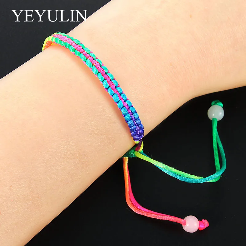 Handmade Braided Rope Bracelets Red colorful Thread Lucky Bead Charm Bracelets Mix Color Bracelets For Women Jewelry Gift