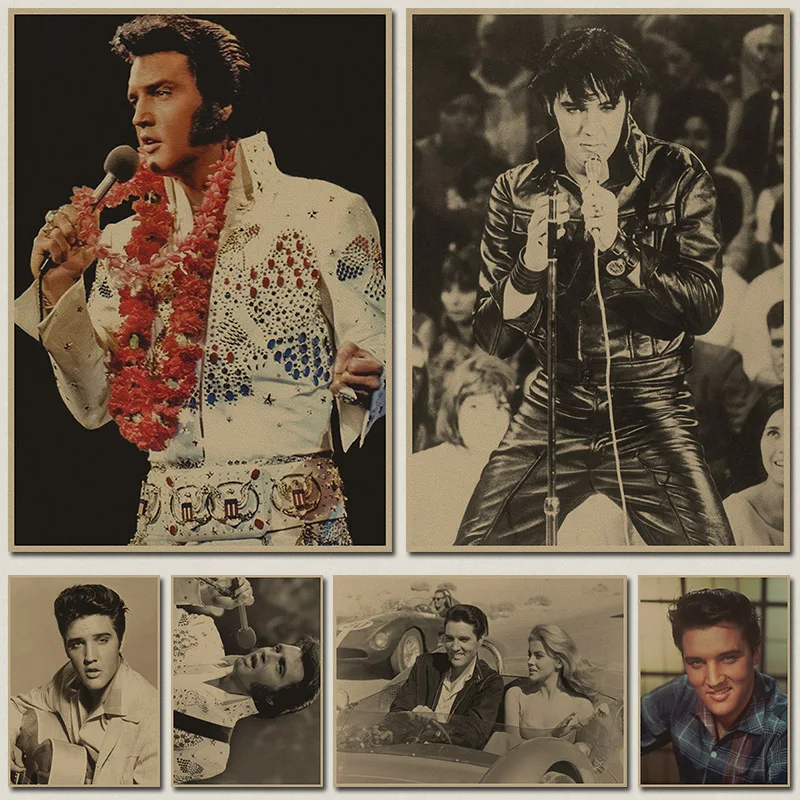 

Vintage Poster Elvis Presley Retro decorative painting poster bar music retro poster