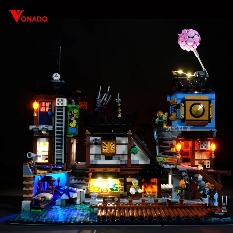 

Led Light Set For Lego 70657 Compatible 06083 Ninjagoing City Docks Set Building Blocks Bricks Toys (LED light+Battery box)