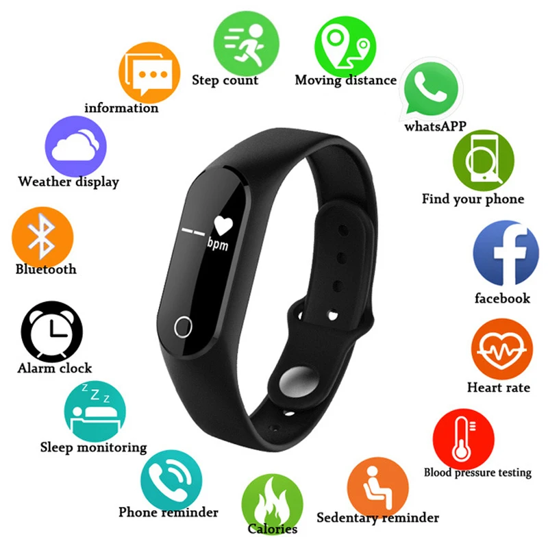 

GEJIAN2018 new pk Smartwatch Electronic Smart Watch Women Men Running Sport Watch Health Pedometer LED Color Screen Watch