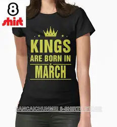 2018 продажа Лидер продаж модные короткие Camisetas Harajuku топы крутая рубашка дизайн Kings рождаются в марте Рождество для Для женщин