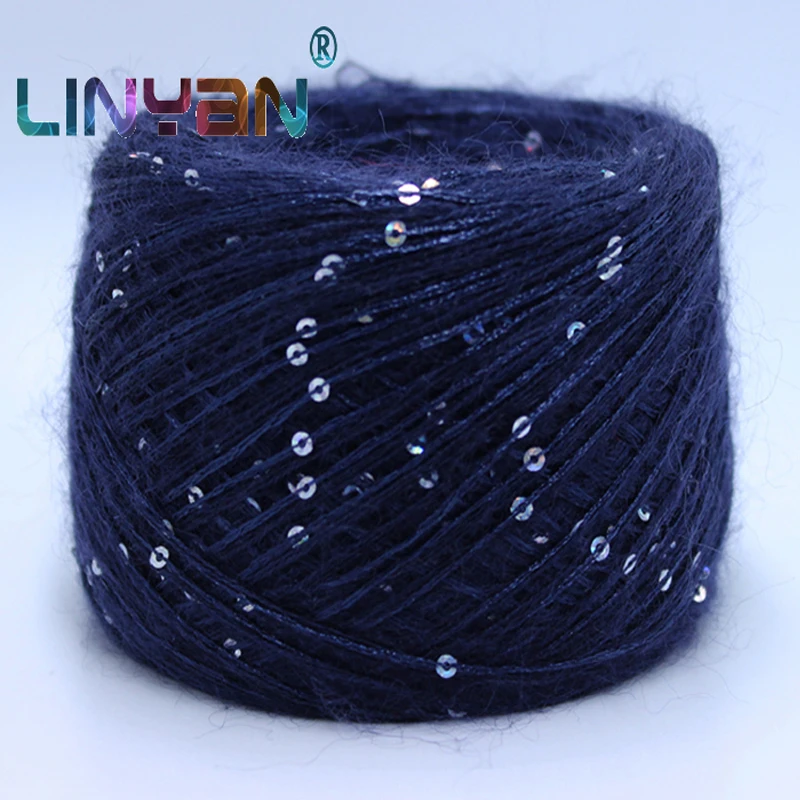 

300g /lot Sequins thread Wool Blend Silk yarn for knitting crocheting Hand knitting & crochet baby infant sequin line ZL3