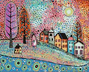 Abstract tree house landscape painting by numbers on canvas wall pictures for living room home decor