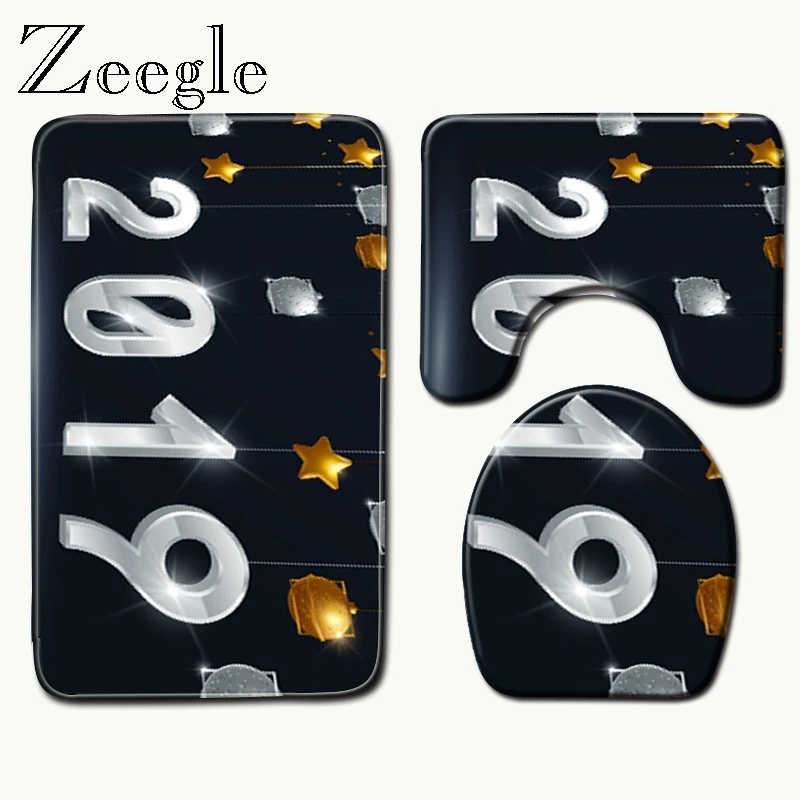 Zeegle 3 шт. для ванной на нескользящей подошве коврики туалета Набор ковриков