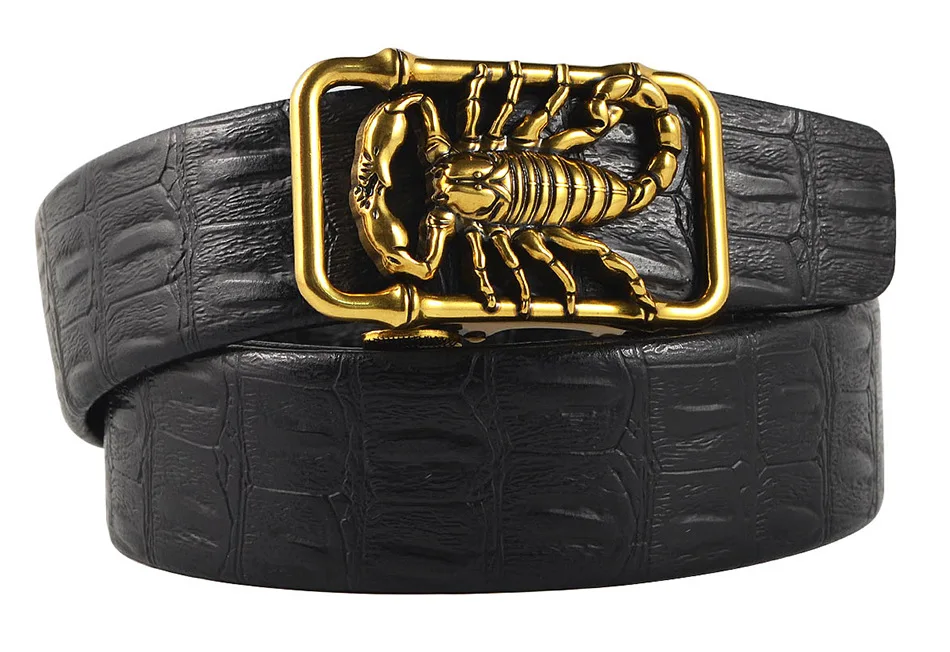 KAWEIDA дизайнерские ремни высокого качества мужские модные роскошные золотые скорпионы Автоматическая пряжка кожаный поясной ремень для джинсов Kemer