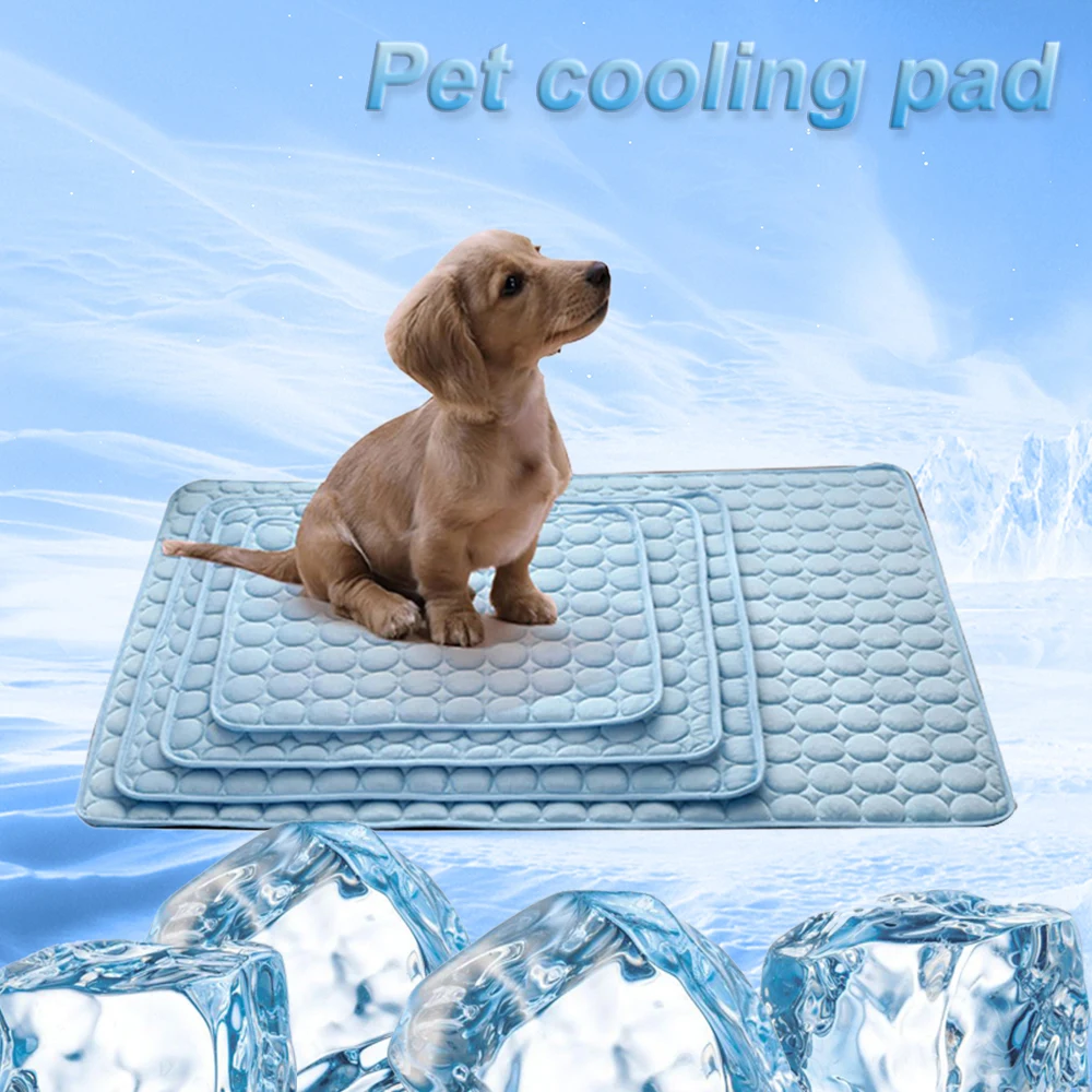 Pet Pad Summer Cooling Pad Mat Dog Beds Mats Pet Ice Pad Cool Cold Silk Moisture-Proof Cooler Mattress Cushion Puppy Sleeping 7